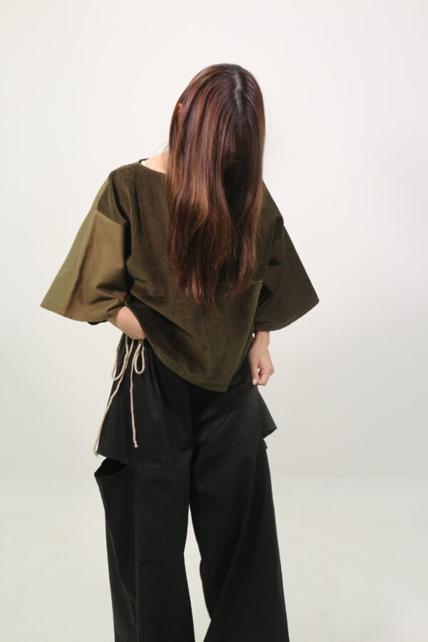 CUT-OUT WIDE PANTS - Khaki - 画像 (3)