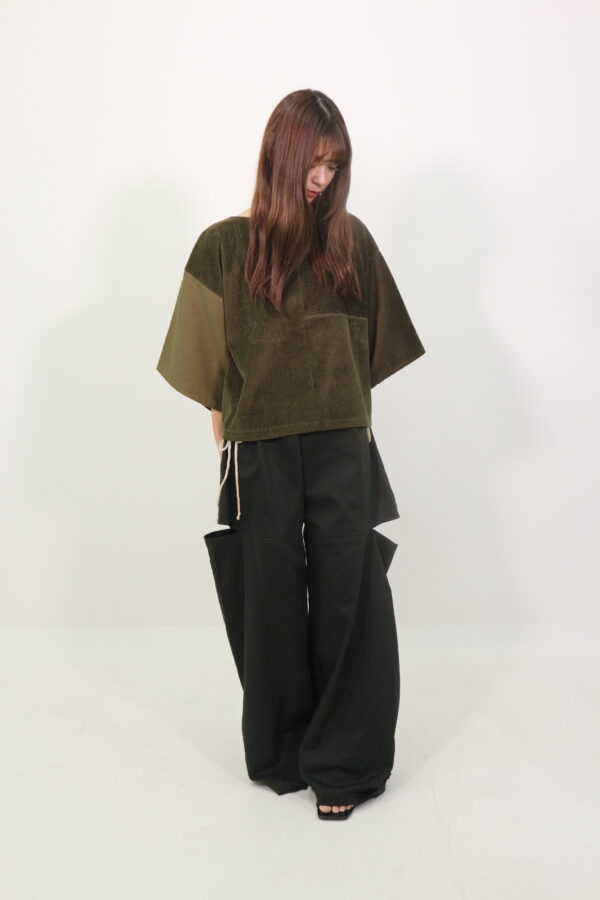 CUT-OUT WIDE PANTS - Khaki - 画像 (2)