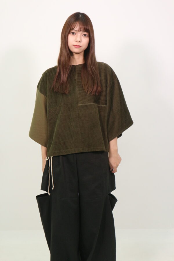 CORDUROY PATCHWORK T - Khaki - 画像 (4)