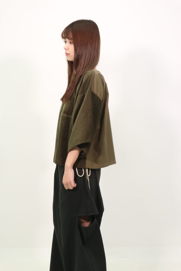 CORDUROY PATCHWORK T - Khaki - 画像 (3)