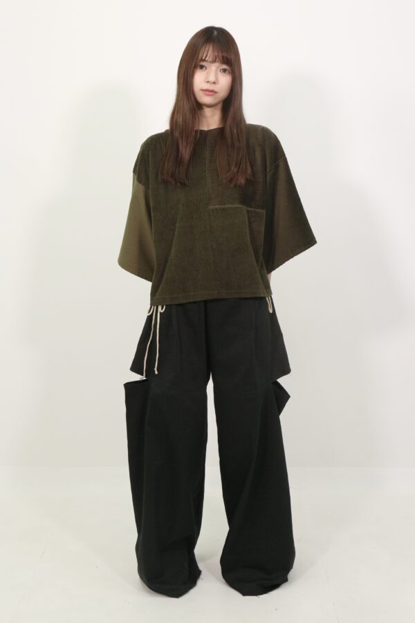 CORDUROY PATCHWORK T - Khaki - 画像 (2)